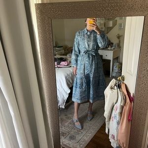 Block print blue dress - Sue Sartor look a like